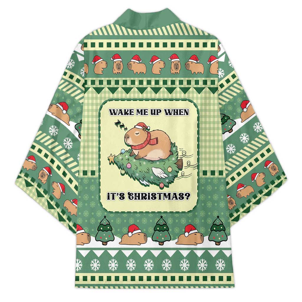 Capybara Christmas Kimono Wake Me Up When It's Christmas - Wonder Print Shop