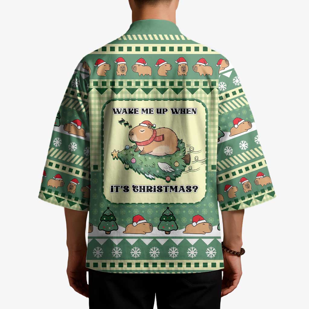 Capybara Christmas Kimono Wake Me Up When It's Christmas - Wonder Print Shop