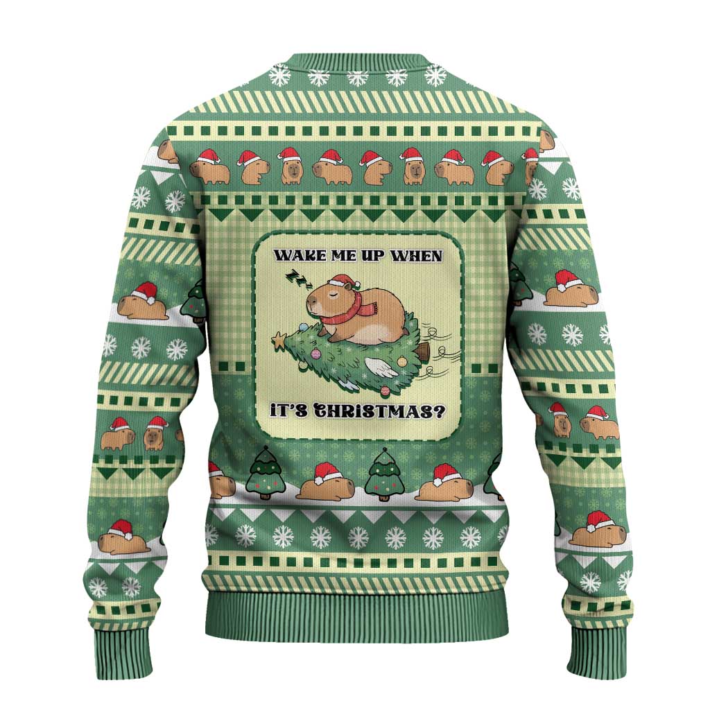 Capybara Christmas Ugly Christmas Sweater Wake Me Up When It's Christmas - Wonder Print Shop