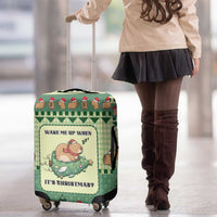 Capybara Christmas Luggage Cover Wake Me Up When It's Christmas - Wonder Print Shop
