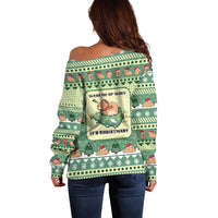 Capybara Christmas Off Shoulder Sweater Wake Me Up When It's Christmas - Wonder Print Shop