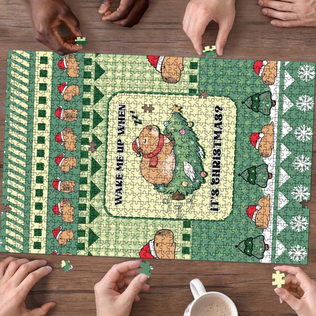Capybara Christmas Puzzle Wake Me Up When It's Christmas - Wonder Print Shop