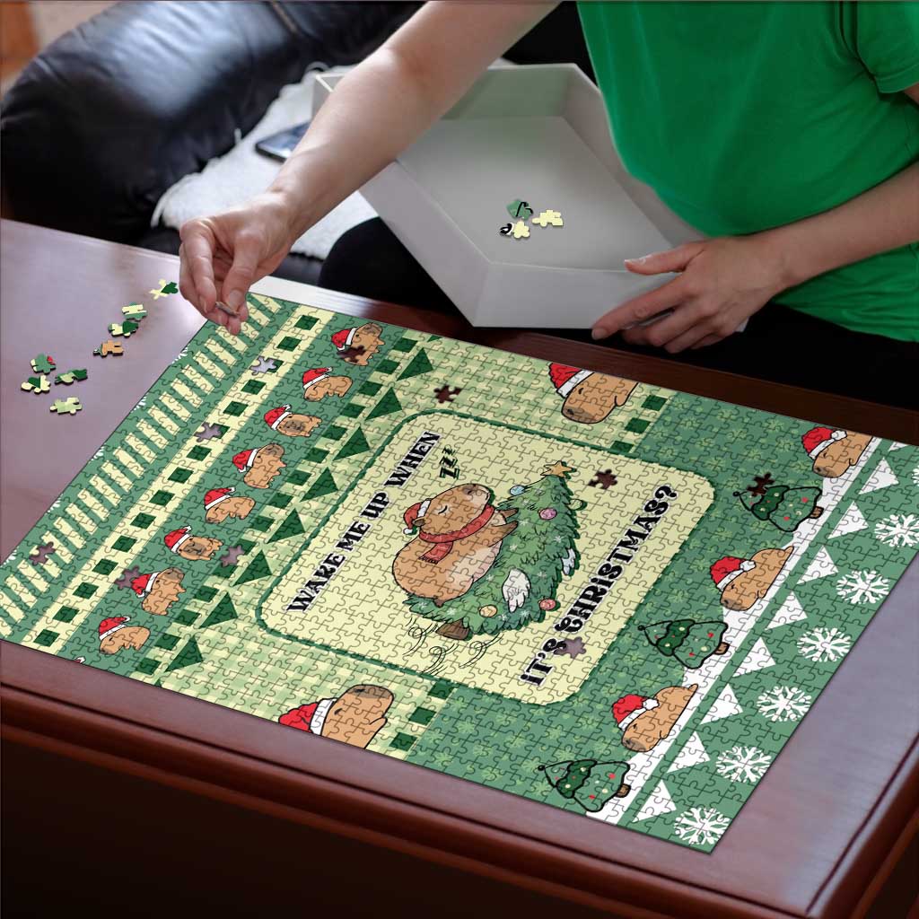 Capybara Christmas Puzzle Wake Me Up When It's Christmas - Wonder Print Shop