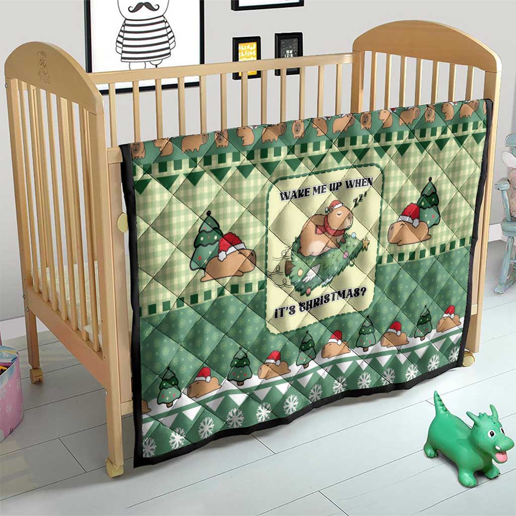 Capybara Christmas Quilt Wake Me Up When It's Christmas - Wonder Print Shop