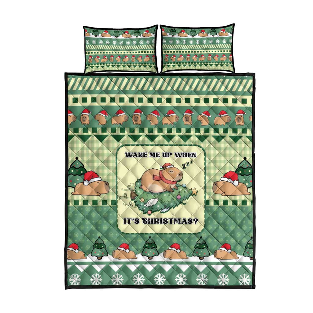 Capybara Christmas Quilt Bed Set Wake Me Up When It's Christmas - Wonder Print Shop