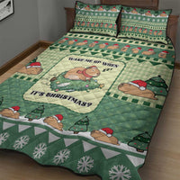 Capybara Christmas Quilt Bed Set Wake Me Up When It's Christmas - Wonder Print Shop