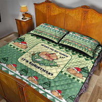 Capybara Christmas Quilt Bed Set Wake Me Up When It's Christmas - Wonder Print Shop