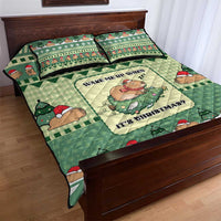 Capybara Christmas Quilt Bed Set Wake Me Up When It's Christmas - Wonder Print Shop