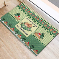 Capybara Christmas Rubber Doormat Wake Me Up When It's Christmas - Wonder Print Shop
