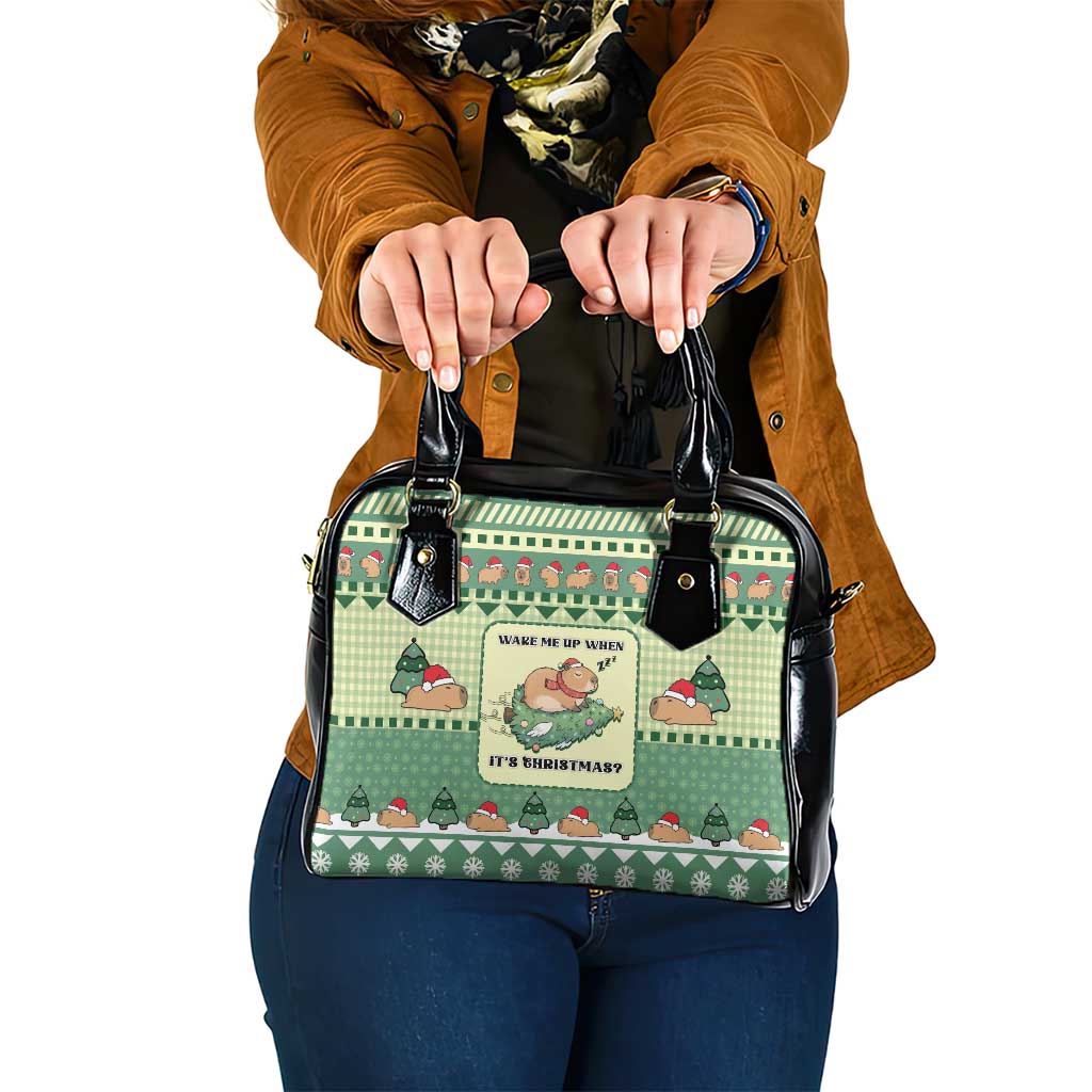 Capybara Christmas Shoulder Handbag Wake Me Up When It's Christmas - Wonder Print Shop