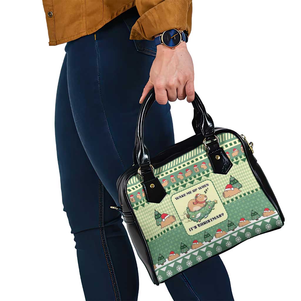 Capybara Christmas Shoulder Handbag Wake Me Up When It's Christmas - Wonder Print Shop