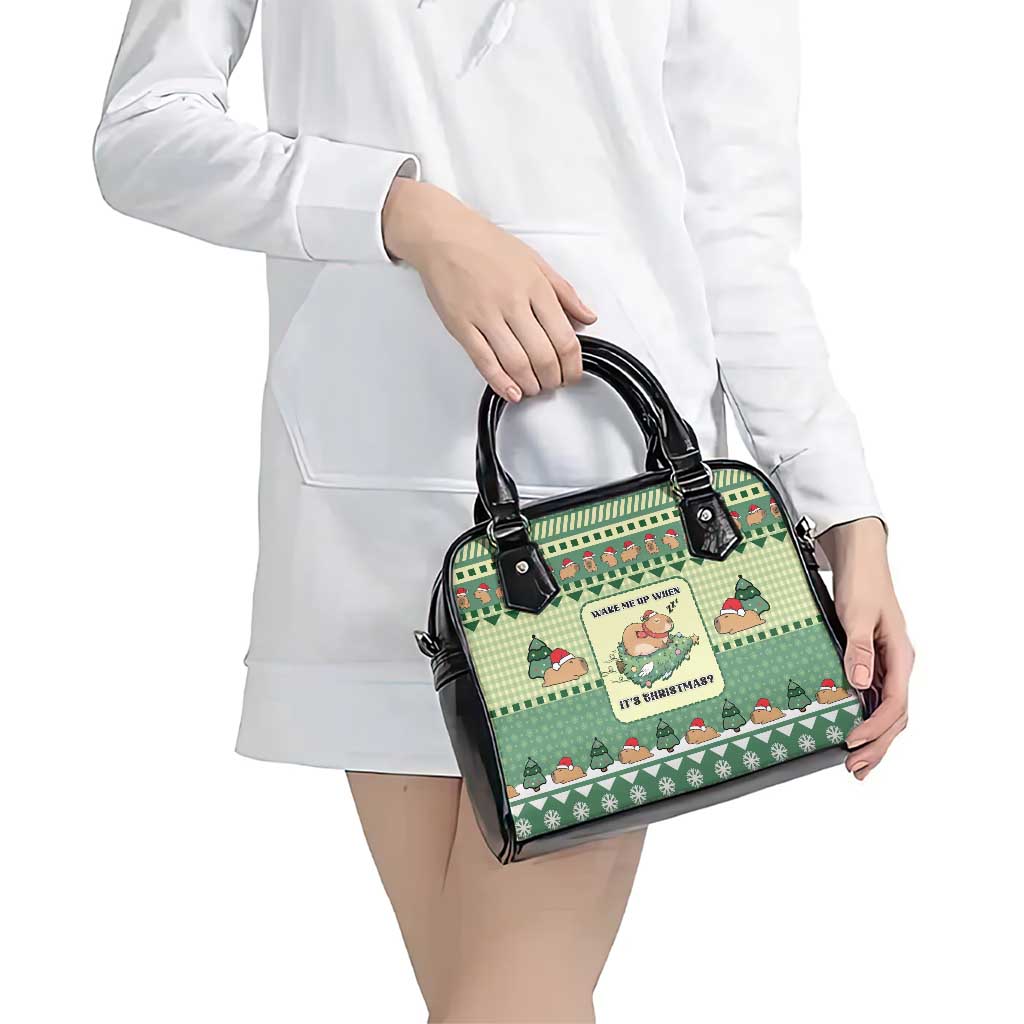 Capybara Christmas Shoulder Handbag Wake Me Up When It's Christmas - Wonder Print Shop