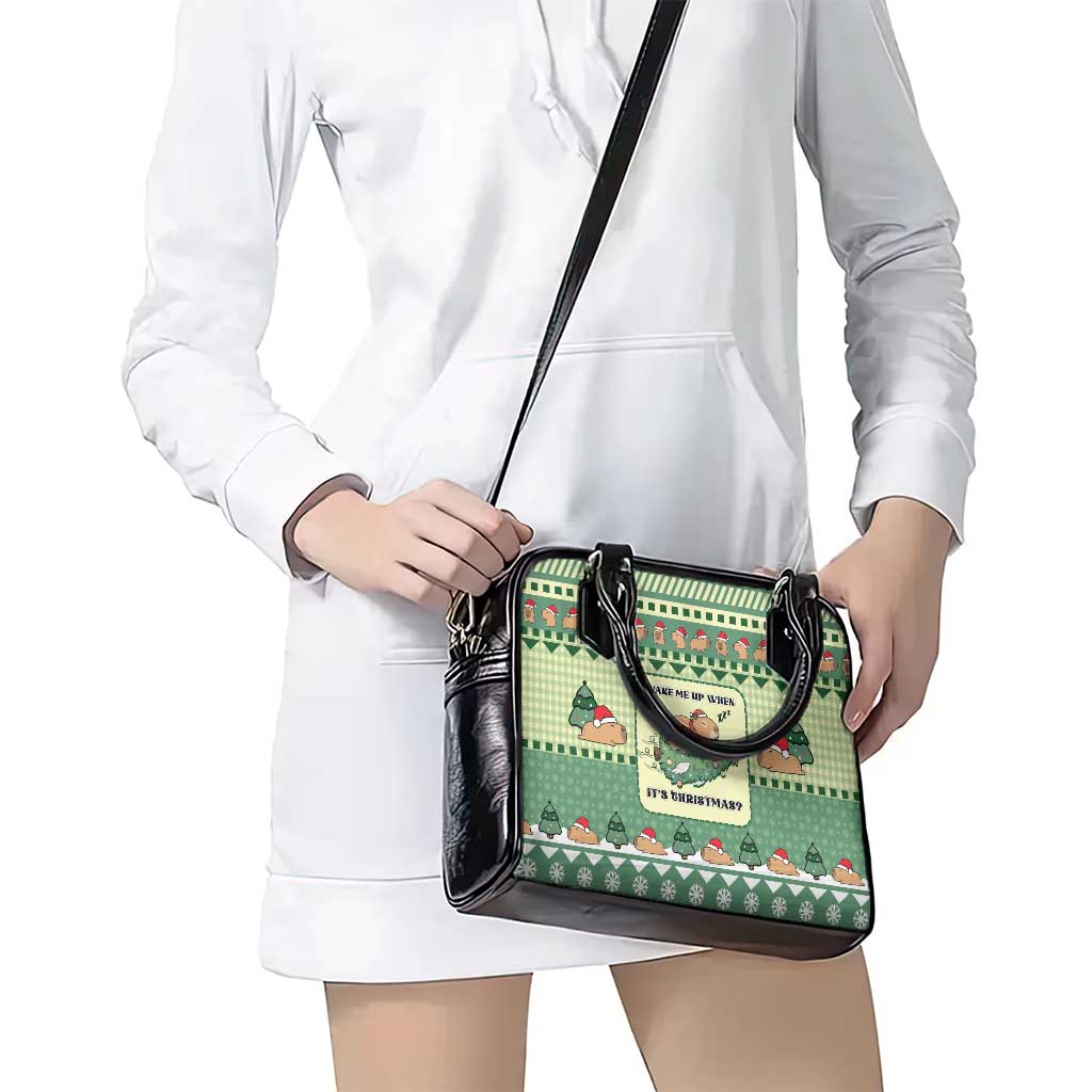 Capybara Christmas Shoulder Handbag Wake Me Up When It's Christmas - Wonder Print Shop