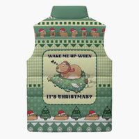 Capybara Christmas Sleeveless Puffer Jacket Wake Me Up When It's Christmas - Wonder Print Shop
