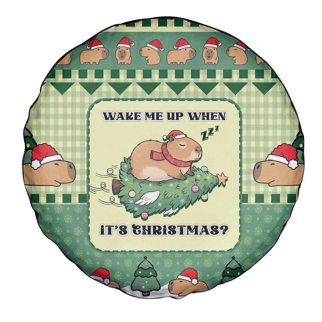 Capybara Christmas Spare Tire Cover Wake Me Up When It's Christmas - Wonder Print Shop