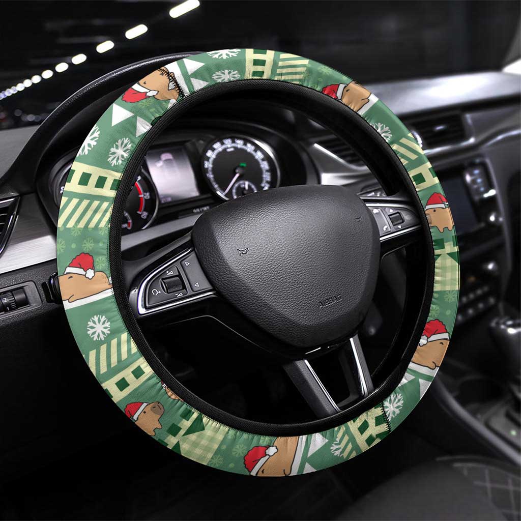 Capybara Christmas Steering Wheel Cover Wake Me Up When It's Christmas - Wonder Print Shop