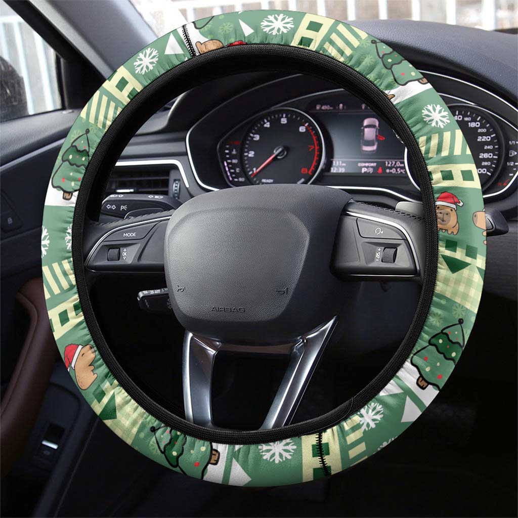 Capybara Christmas Steering Wheel Cover Wake Me Up When It's Christmas - Wonder Print Shop