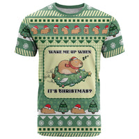 Capybara Christmas T Shirt Wake Me Up When It's Christmas - Wonder Print Shop