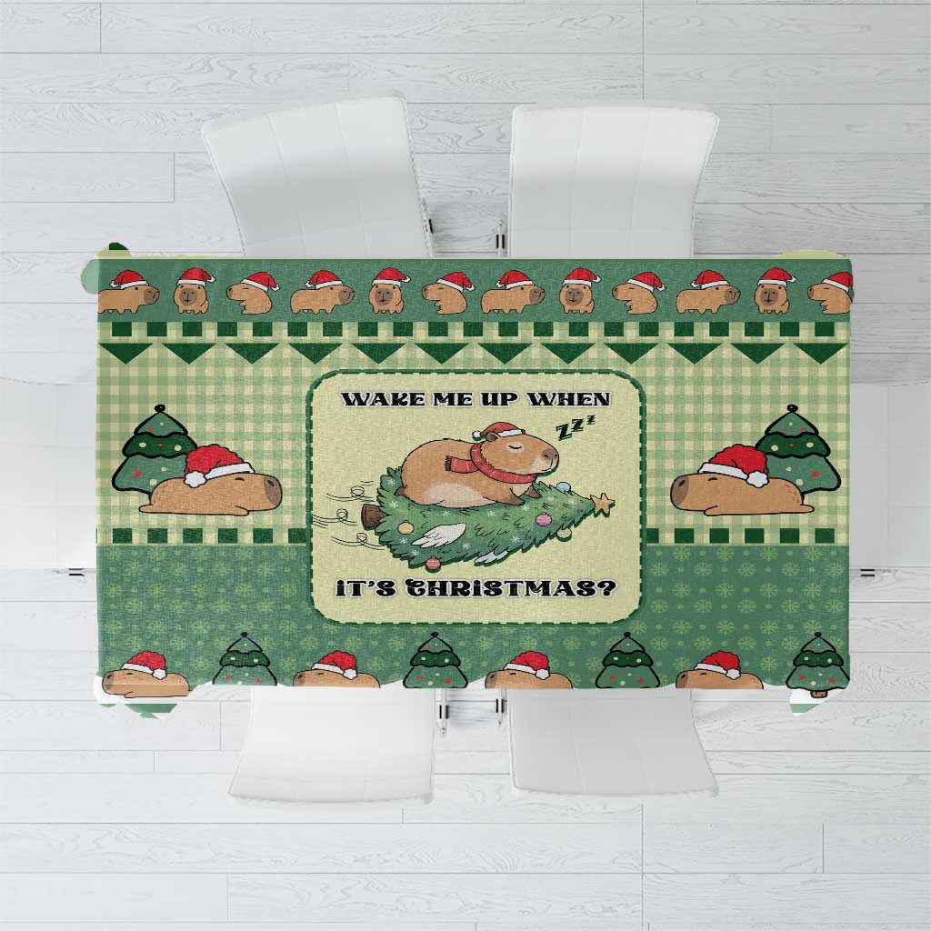 Capybara Christmas Tablecloth Wake Me Up When It's Christmas - Wonder Print Shop