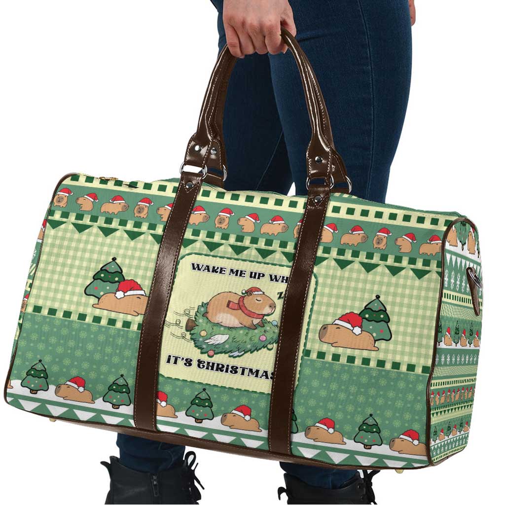 Capybara Christmas Travel Bag Wake Me Up When It's Christmas - Wonder Print Shop