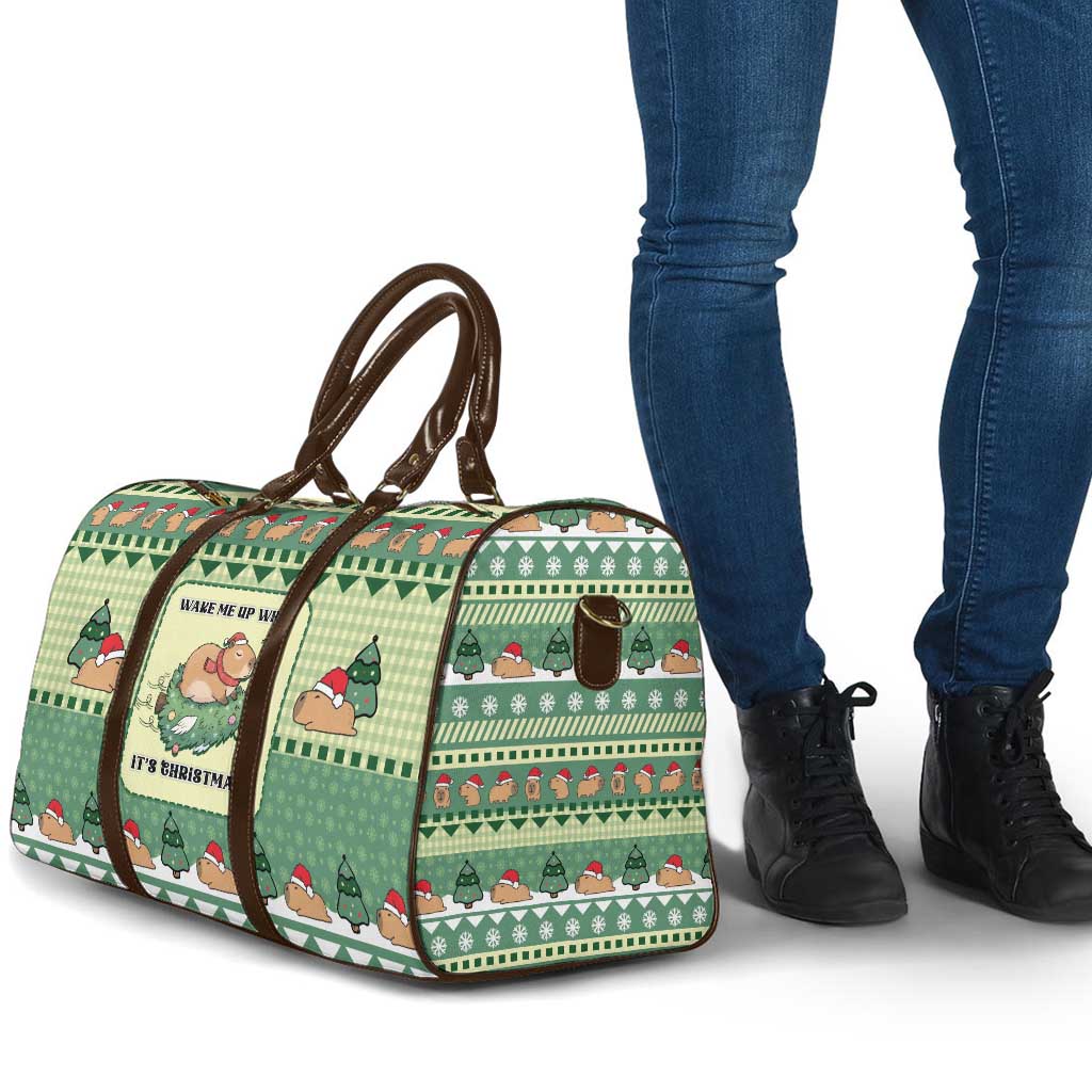 Capybara Christmas Travel Bag Wake Me Up When It's Christmas - Wonder Print Shop