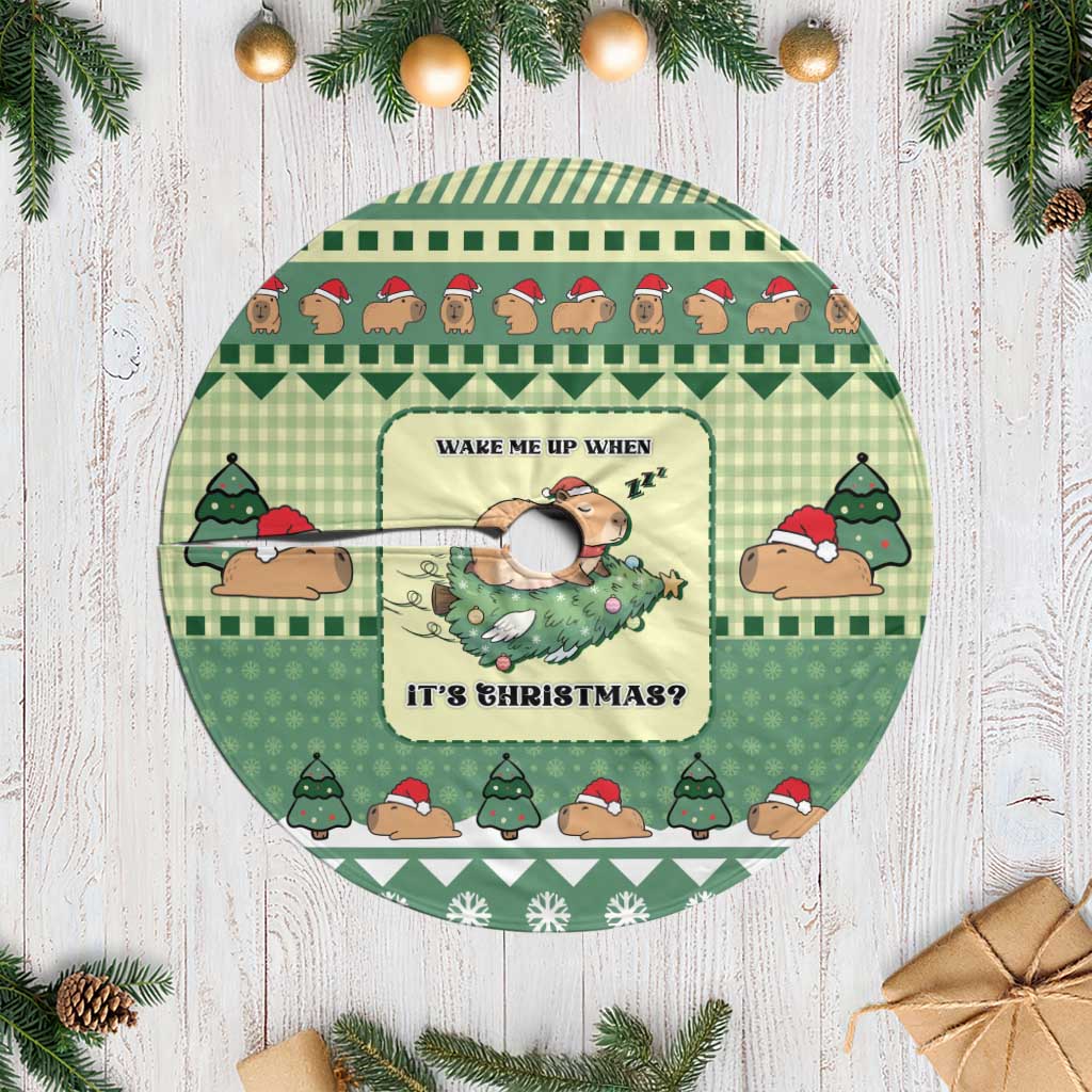 Capybara Christmas Tree Skirt Wake Me Up When It's Christmas - Wonder Print Shop