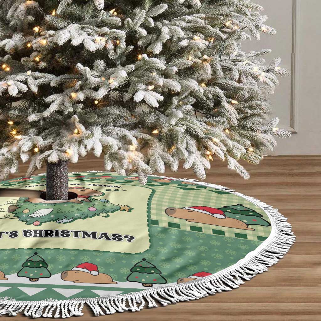 Capybara Christmas Tree Skirt Wake Me Up When It's Christmas - Wonder Print Shop