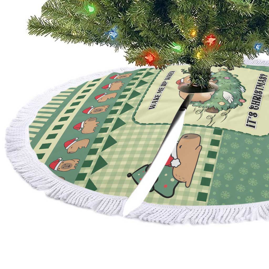 Capybara Christmas Tree Skirt Wake Me Up When It's Christmas - Wonder Print Shop