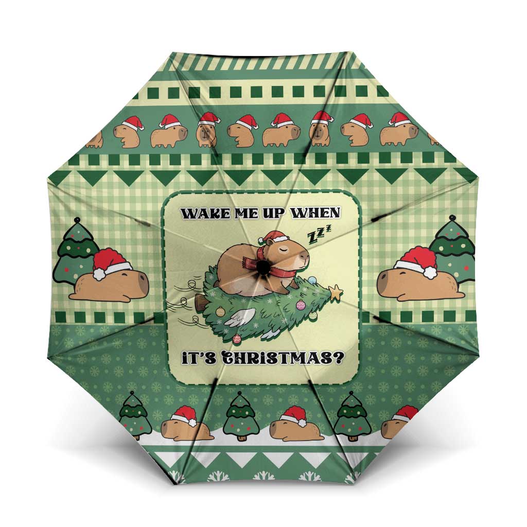 Capybara Christmas Umbrella Wake Me Up When It's Christmas - Wonder Print Shop
