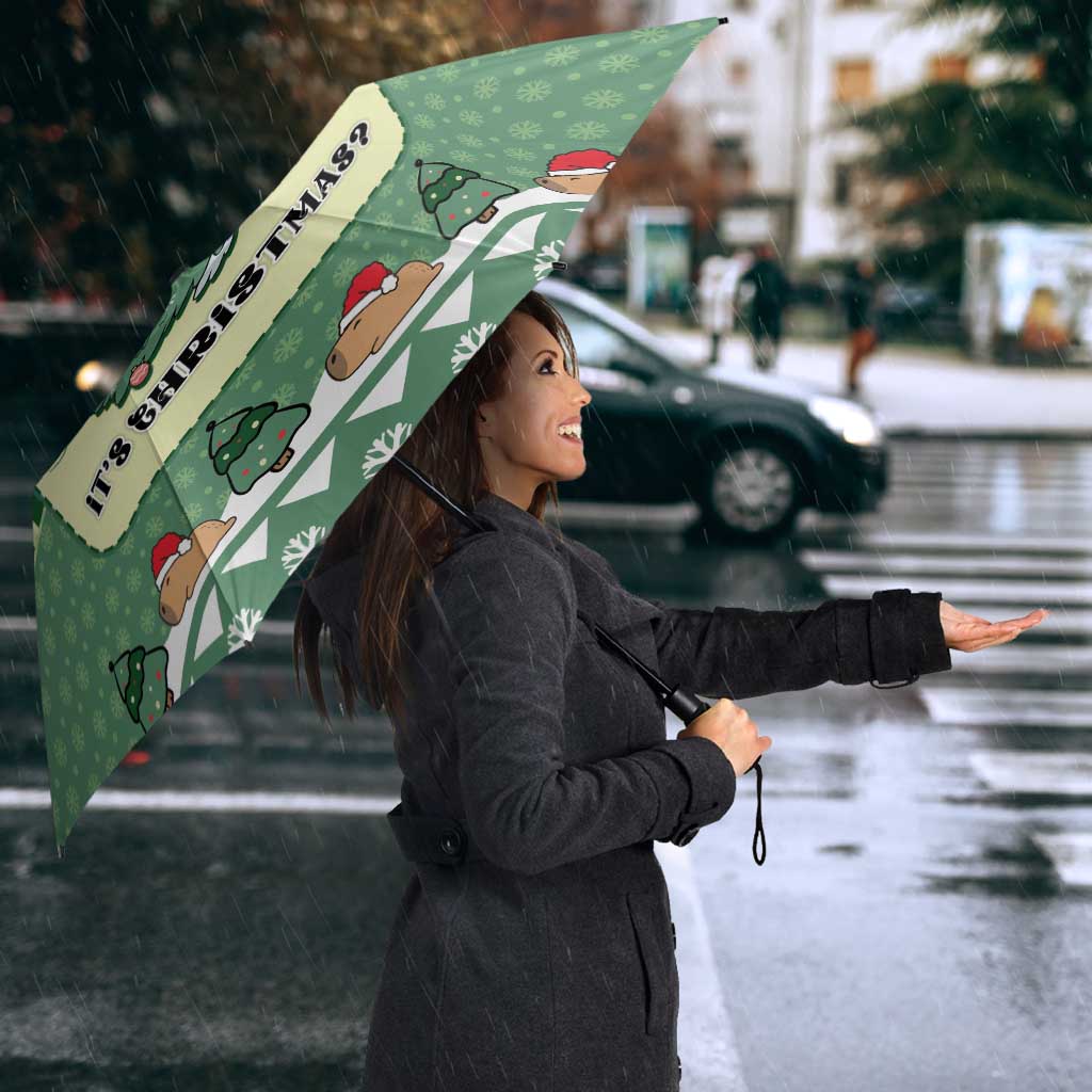 Capybara Christmas Umbrella Wake Me Up When It's Christmas - Wonder Print Shop