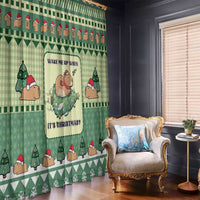 Capybara Christmas Window Curtain Wake Me Up When It's Christmas - Wonder Print Shop