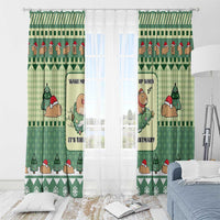 Capybara Christmas Window Curtain Wake Me Up When It's Christmas - Wonder Print Shop