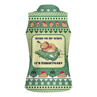 Capybara Christmas Women Sleeveless Polo Shirt Wake Me Up When It's Christmas - Wonder Print Shop