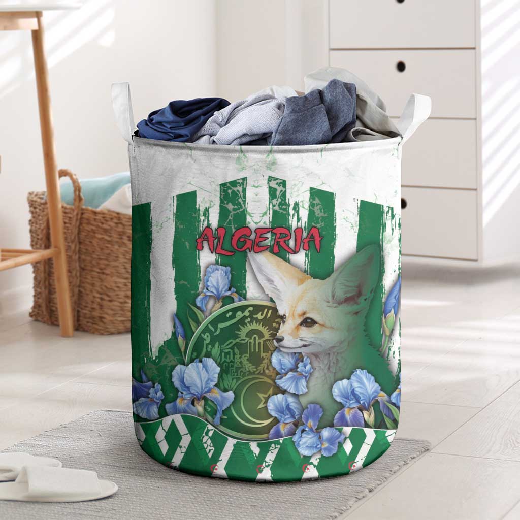Algeria Laundry Basket Fennec And Iris Grunge Style - Wonder Print Shop