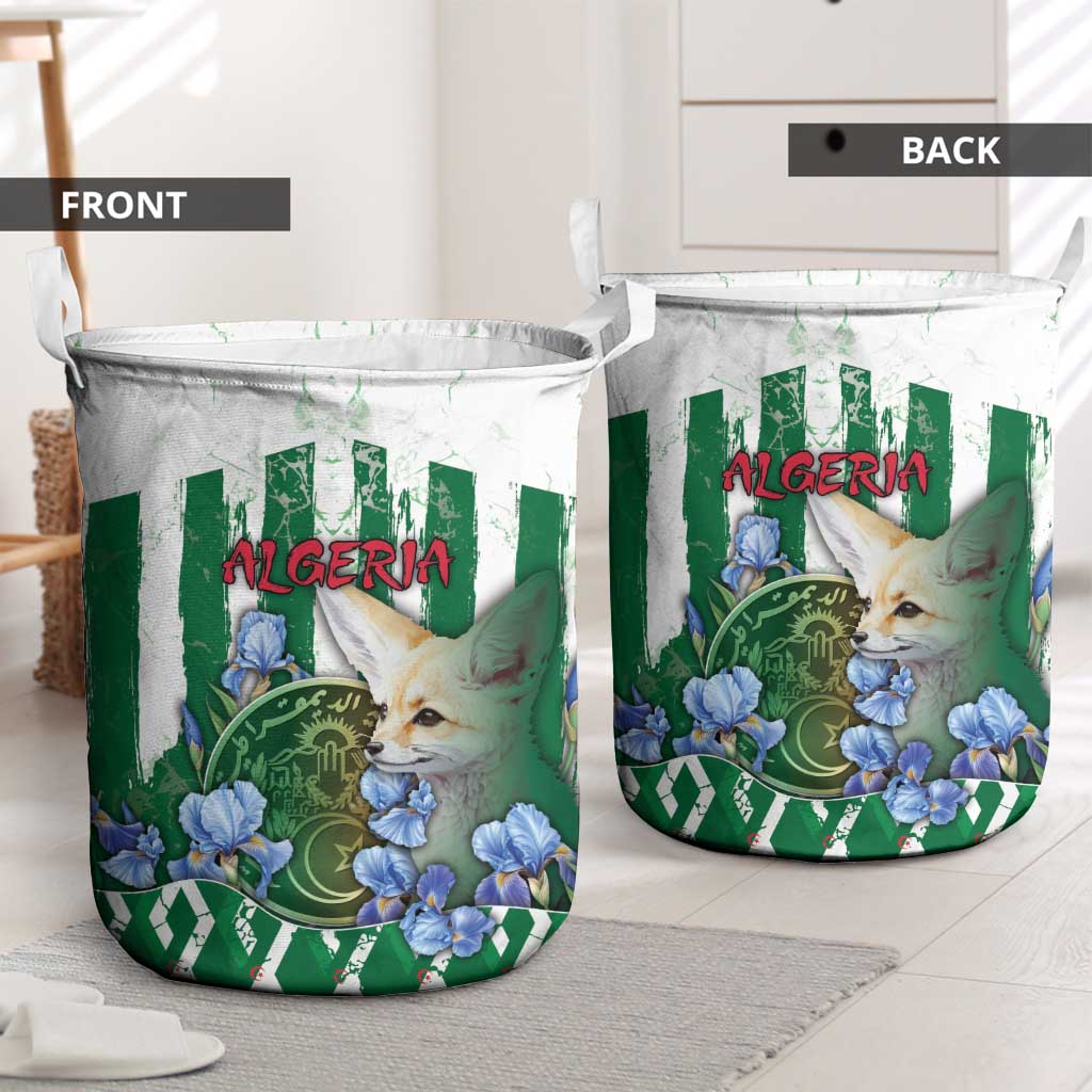 Algeria Laundry Basket Fennec And Iris Grunge Style - Wonder Print Shop
