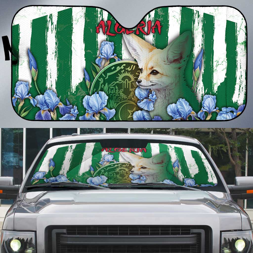 Algeria Auto Sun Shade Fennec And Iris Grunge Style - Wonder Print Shop