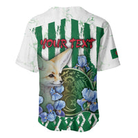 Personalized Algeria Baseball Jersey Fennec And Iris Grunge Style - Wonder Print Shop