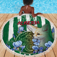 Algeria Beach Blanket Fennec And Iris Grunge Style - Wonder Print Shop