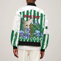 Personalized Algeria Bomber Jacket Fennec And Iris Grunge Style - Wonder Print Shop