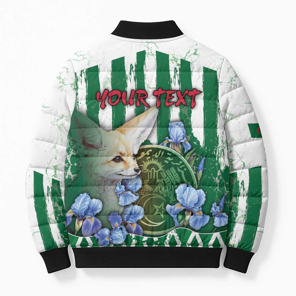 Personalized Algeria Bomber Puffer Jacket Fennec And Iris Grunge Style - Wonder Print Shop
