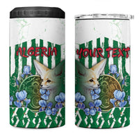 Personalized Algeria 4 in 1 Can Cooler Tumbler Fennec And Iris Grunge Style - Wonder Print Shop