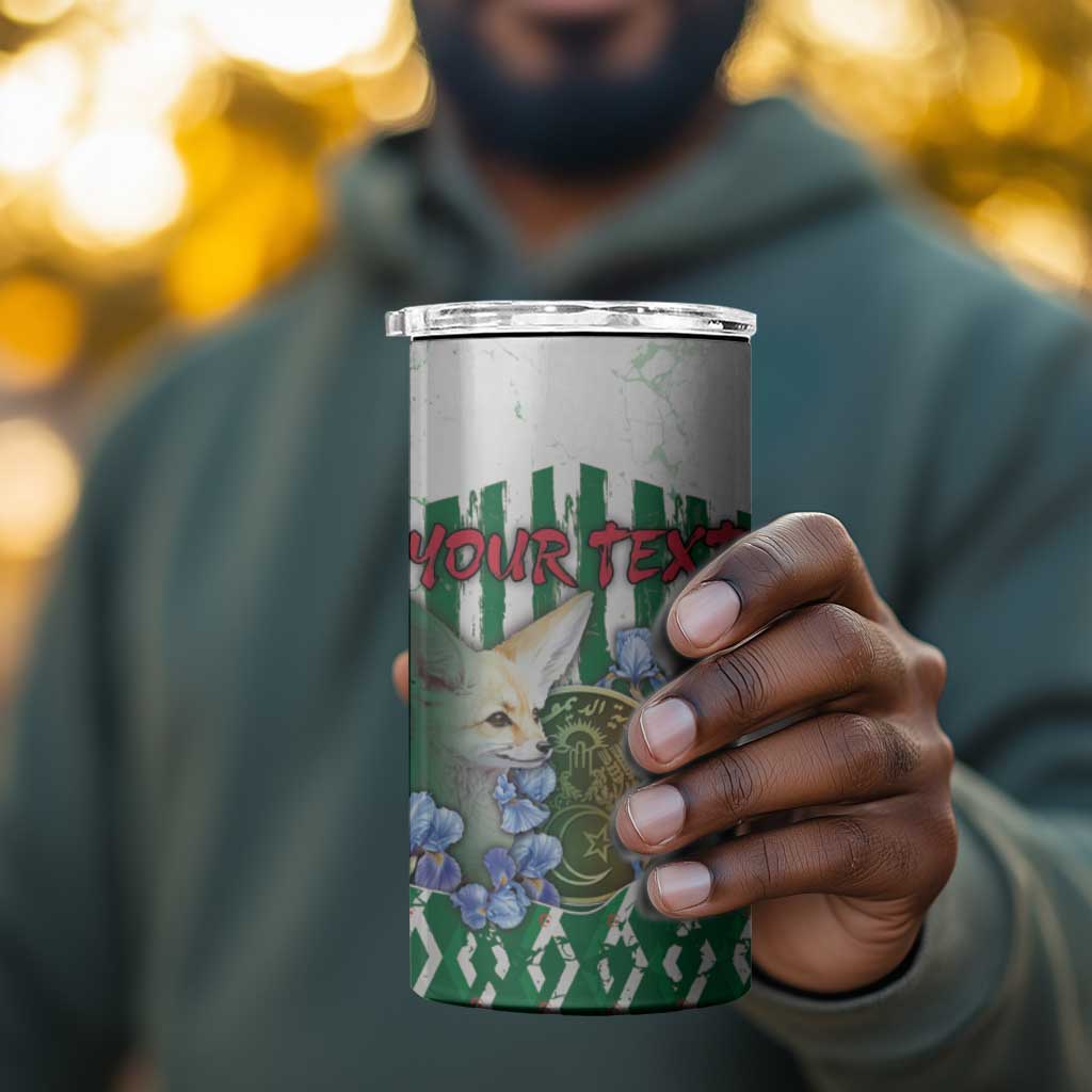Personalized Algeria 4 in 1 Can Cooler Tumbler Fennec And Iris Grunge Style - Wonder Print Shop