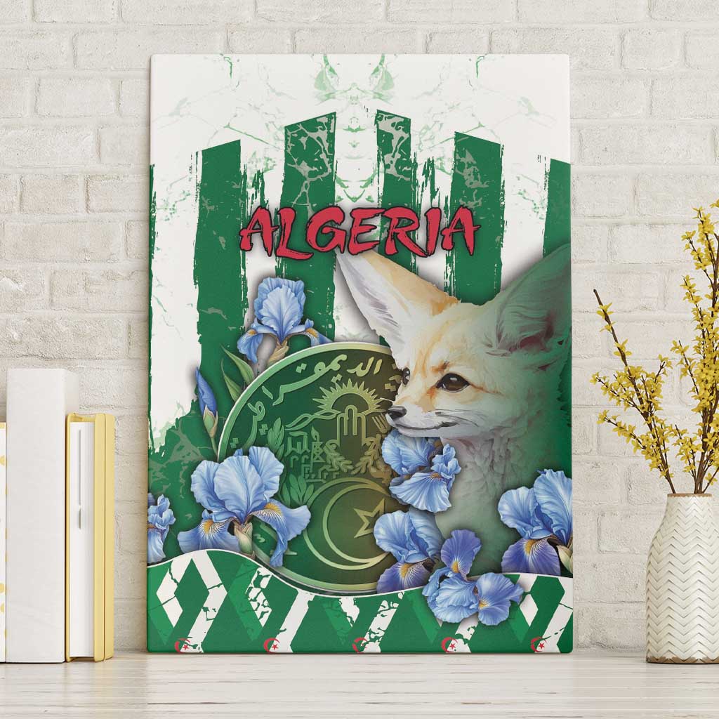 Algeria Canvas Wall Art Fennec And Iris Grunge Style - Wonder Print Shop