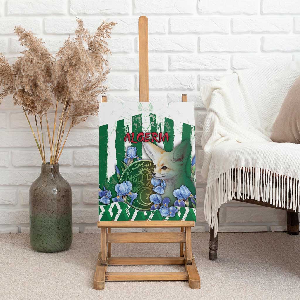 Algeria Canvas Wall Art Fennec And Iris Grunge Style - Wonder Print Shop
