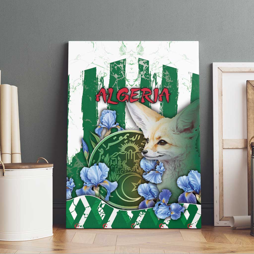 Algeria Canvas Wall Art Fennec And Iris Grunge Style - Wonder Print Shop