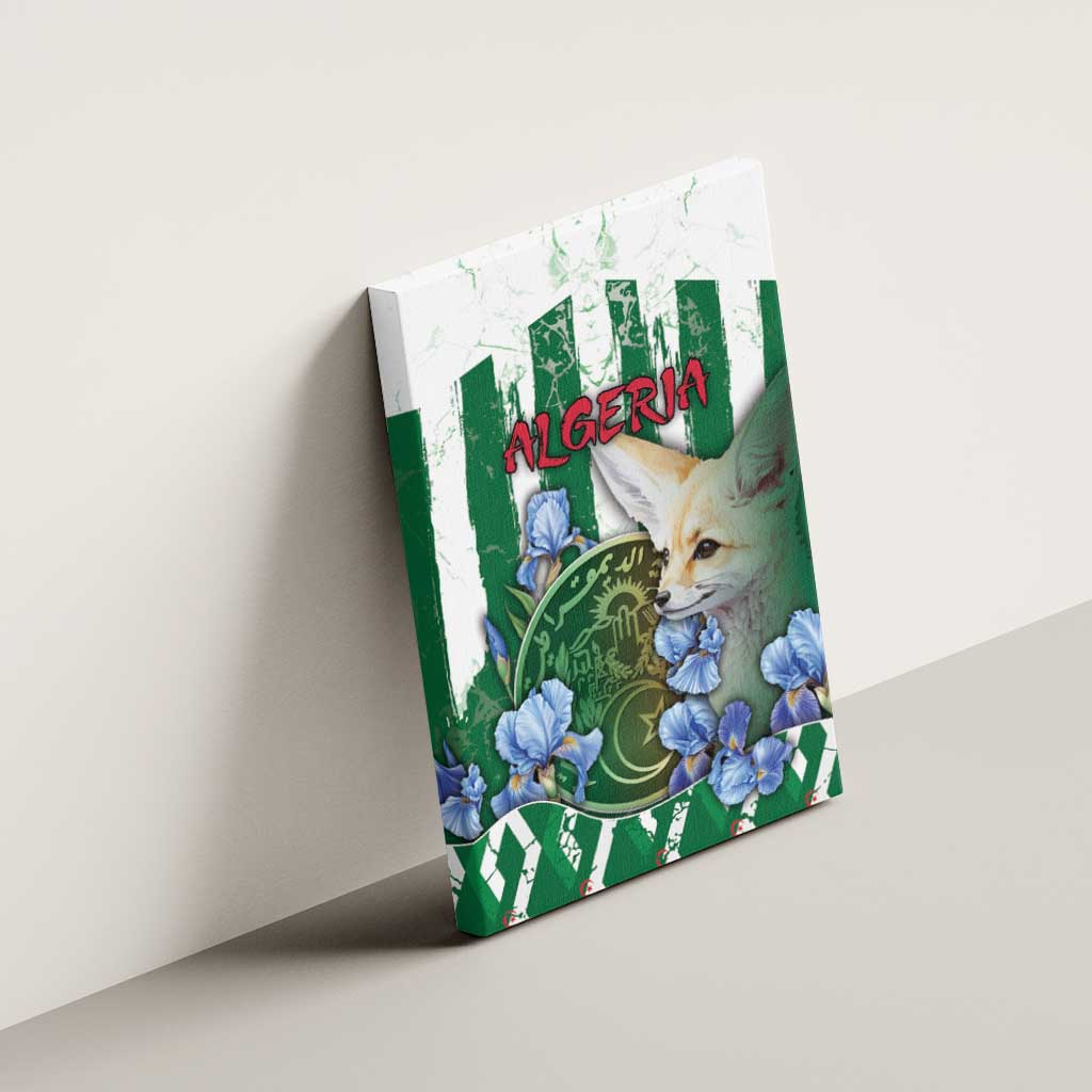 Algeria Canvas Wall Art Fennec And Iris Grunge Style - Wonder Print Shop