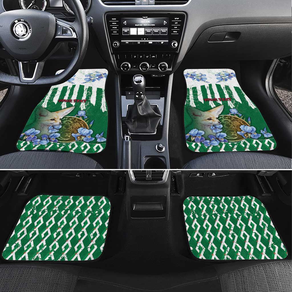 Personalized Algeria Car Mats Fennec And Iris Grunge Style - Wonder Print Shop