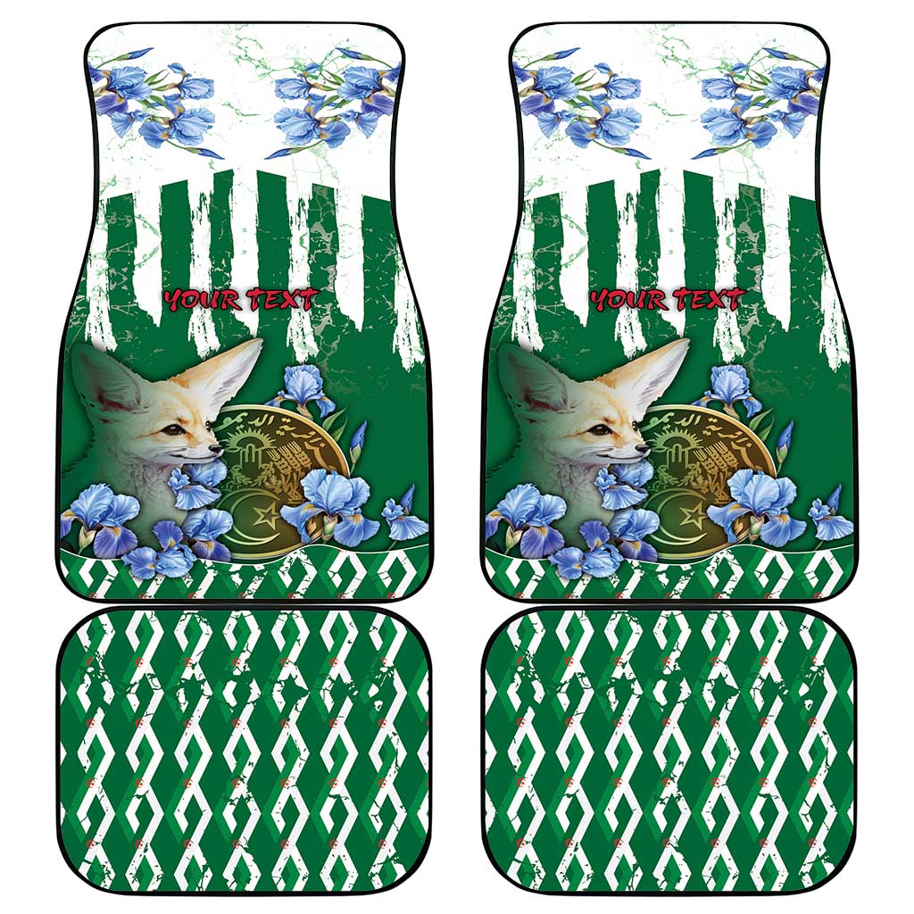 Personalized Algeria Car Mats Fennec And Iris Grunge Style - Wonder Print Shop