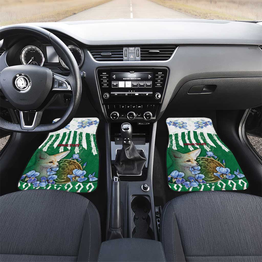 Personalized Algeria Car Mats Fennec And Iris Grunge Style - Wonder Print Shop