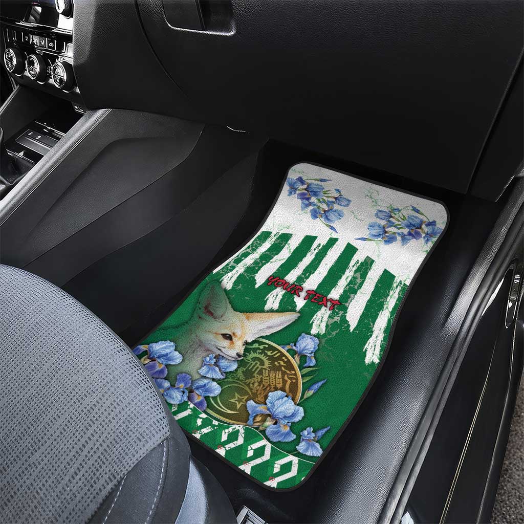 Personalized Algeria Car Mats Fennec And Iris Grunge Style - Wonder Print Shop